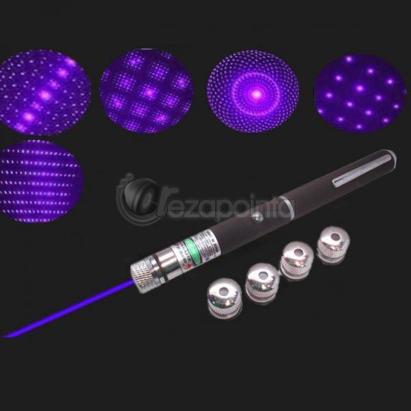 30mW 5in1 405 nm レーザーペン／レーザー懐中電灯 満天の星空　ブルーバイオレット レーザーポインター 固定焦点
