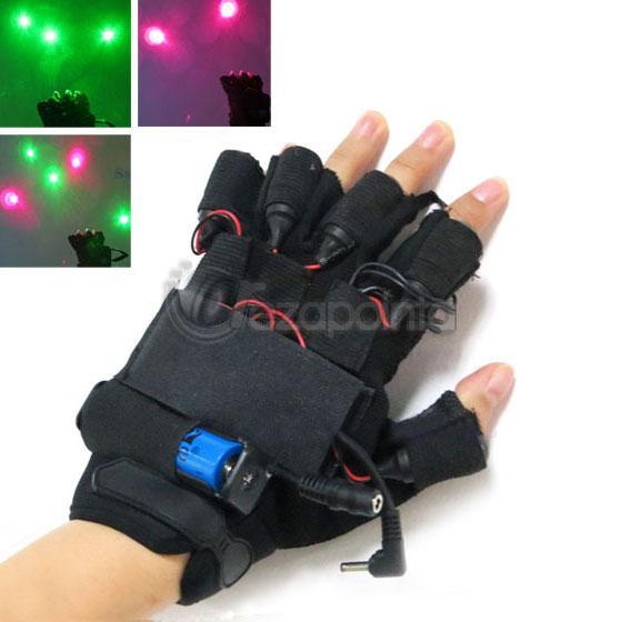 HTPOWレッドレーザーポインター保護手袋 赤色手袋レーザー 赤レーザー 光線手袋 djクラブとのパーティーLED 左の手・右の手中心緑色光
