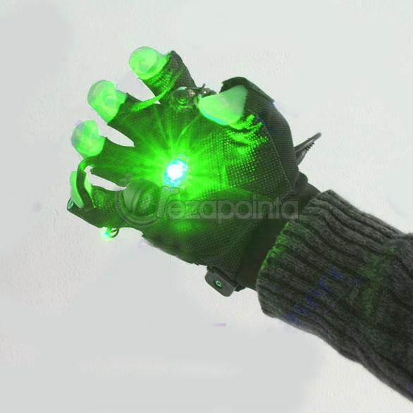 HTPOWレッドレーザーポインター保護手袋 赤色手袋レーザー 赤レーザー 光線手袋 djクラブとのパーティーLED 左の手・右の手中心緑色光
