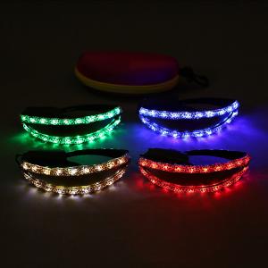 LED発光メガネ 白い光/赤い光/緑光/ブルー光電池ボックス型 4種類光を選べる、  LED発光メガネ 白い光/赤い光/緑光/ブルー光充電してピカピカする型